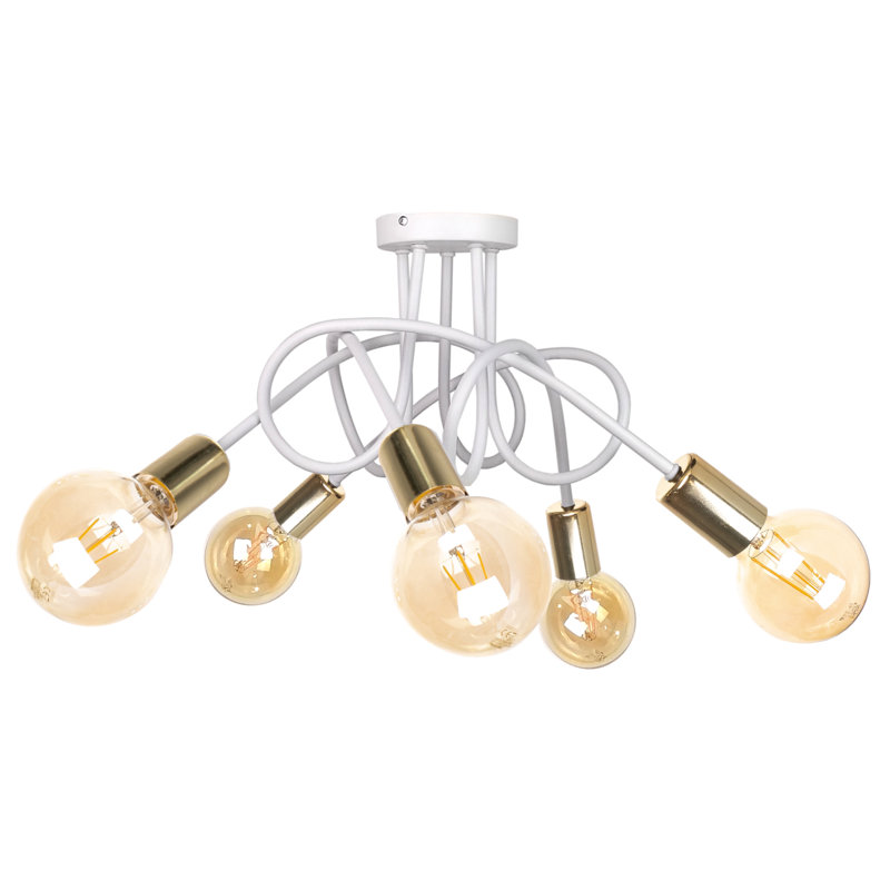 Keytesville 5 - Light Chandelier, White/Gold