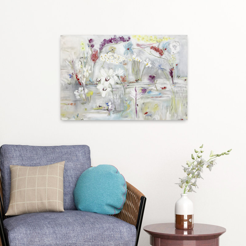 Contemporary Art Abstract Contemporary Orchid Landscape Architecture Wall Art by Kristin Brin - Wrapped Canvas Print