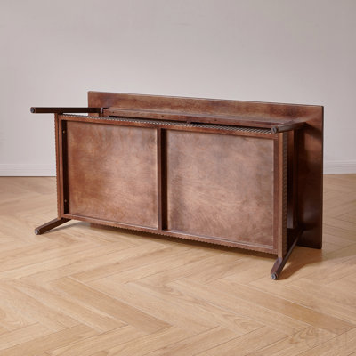 Solid Wood Coffee Table, Rectangular Living Room Coffee Table With Lower Storage Shelf, Wooden Center Cocktail Table For Home, Apartment, Office