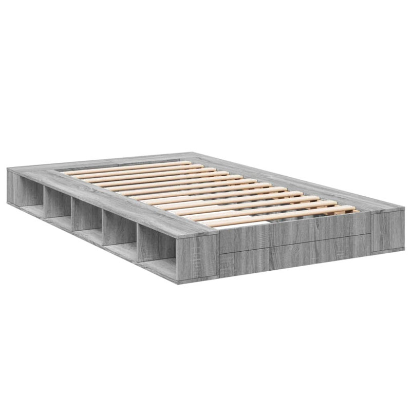Vidaxl Bed Frame Engineered Wood, 200 x 200cm, Grey Sonoma