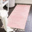 Tapis rose / blanc en coton tissé à la main-1494120719