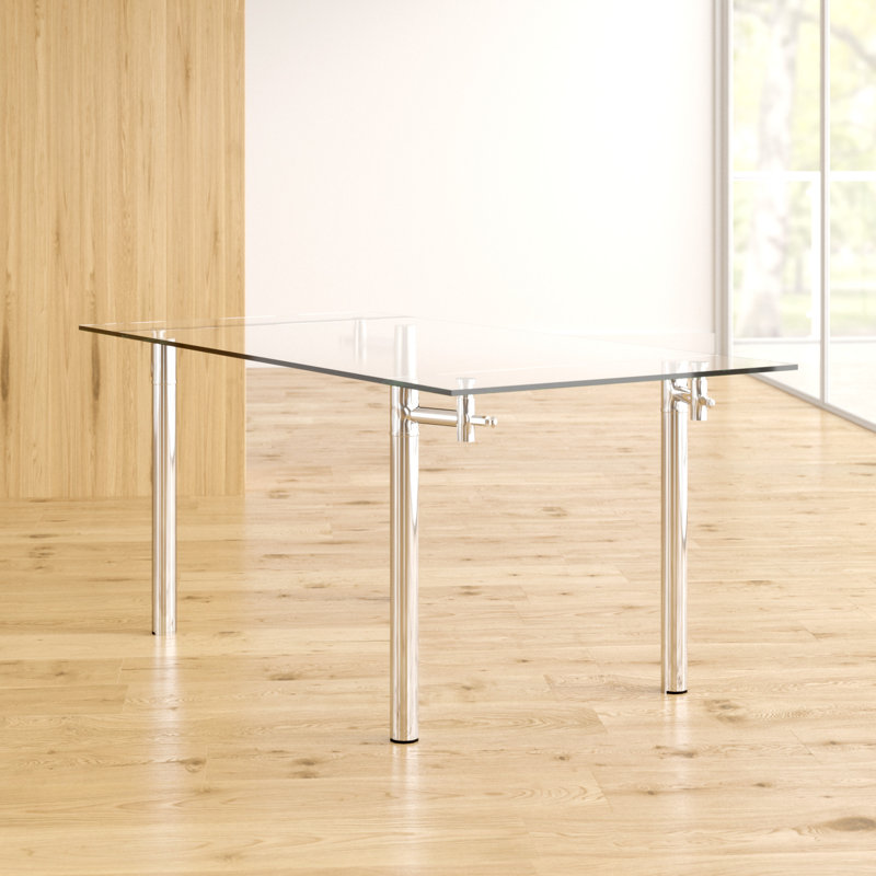 Cara Glass Top Metal Base Dining Table