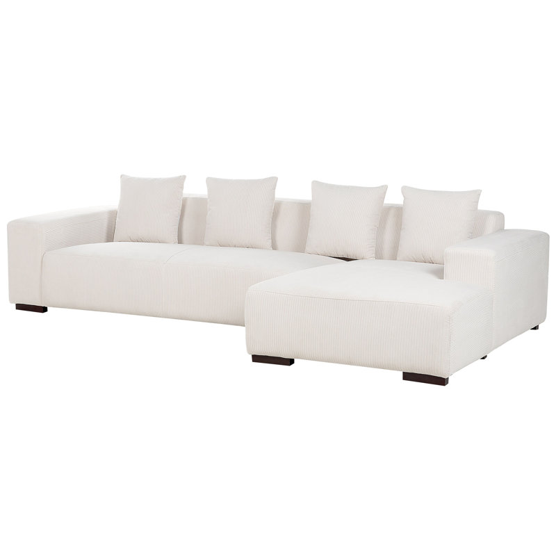 Amoriah 4 Seater Sofa & Chaise, Right Hand Facing, Off White