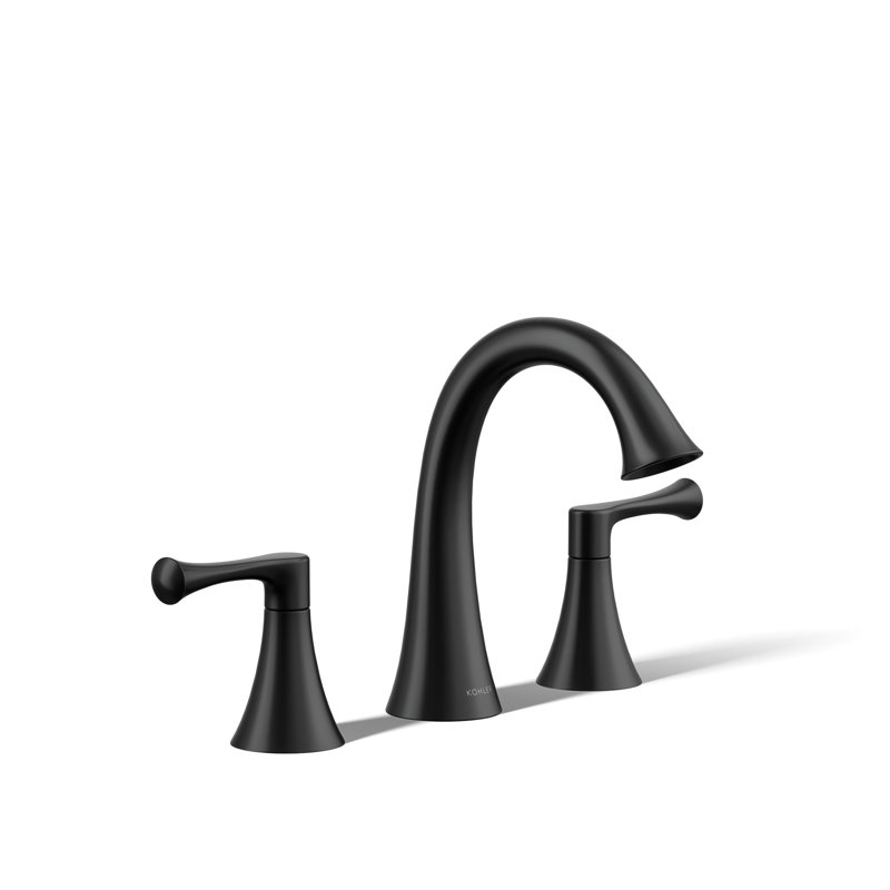 Buckley Widespread Bathroom Sink Faucet, 1.2 Gpm, Matte Black, 1.2 GPM