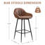 Upholstered Counter Stool with Metal Frame-2018557196