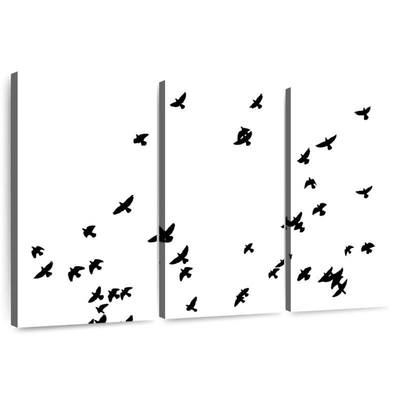 Group Of Flying Birds, 42" H x 65" W
