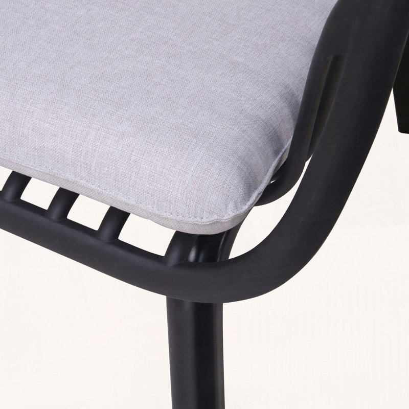 Fauteuil club Huron, Gris clair / noir 