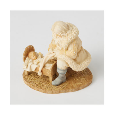 Foundations Santa with baby Jesus figurine 5.12in
