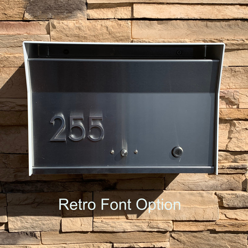RetroBox Locking Wall Mounted Mailbox, Black/Steel