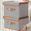 2 Pack Storage Bins With Lids, Collapsible Closet Organizer Container, Fabric Organizer Box With Handles, Decorative Storage Boxes With Lids-2053293265