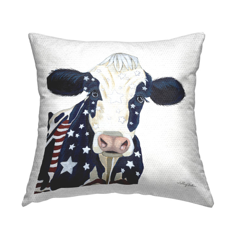 Coussin d'extérieur Americana Cow Country Stars