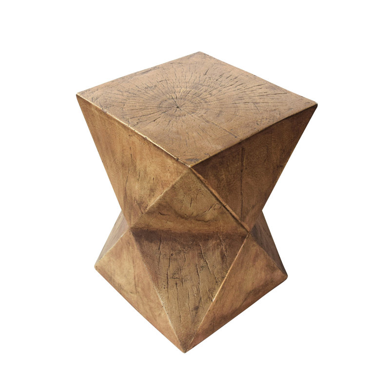 Hand-painted Concrete Side Table With Abstract Nuance - Lightweight Appeal