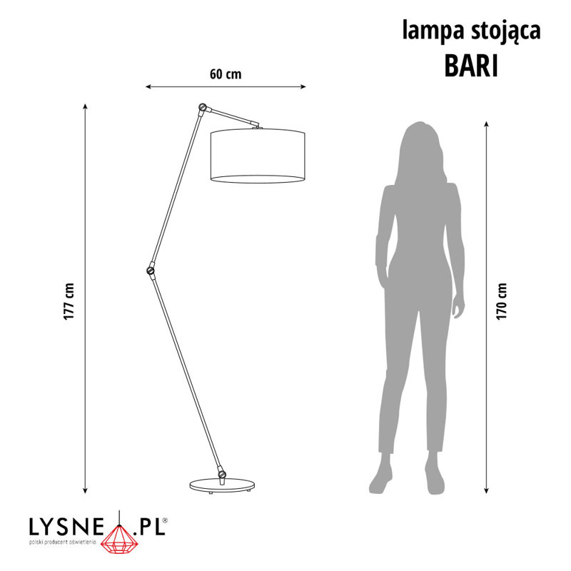 Addysun 177cm Task Floor Lamp, White