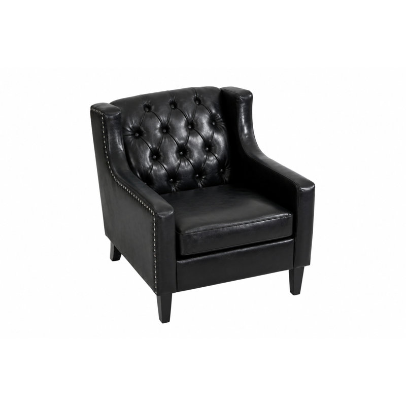 Fauteuil d'appoint en similicuir noir