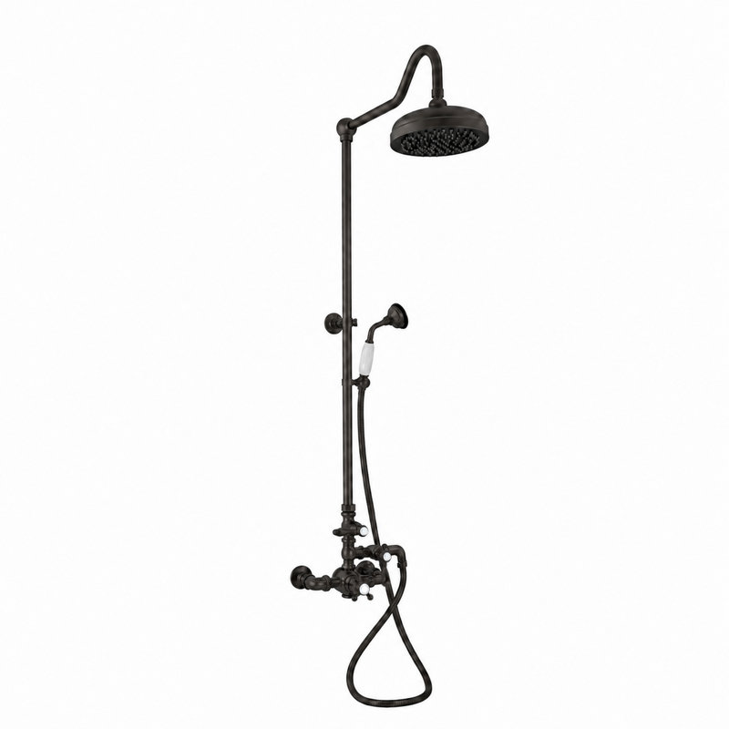 Exposed Thermostatic Shower and Handheld, Satin Black