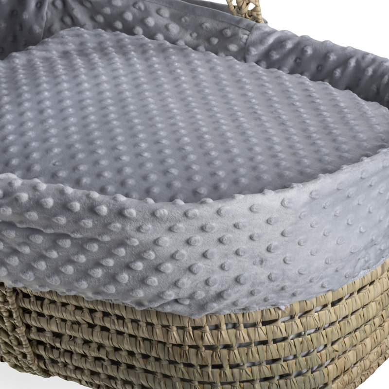 Dimple Palm Moses Basket, Grey
