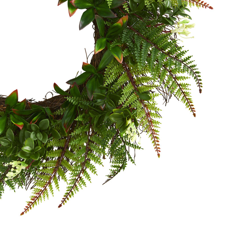23in. Assorted Fern Wreath UV Resistant (Indoor/Outdoor)