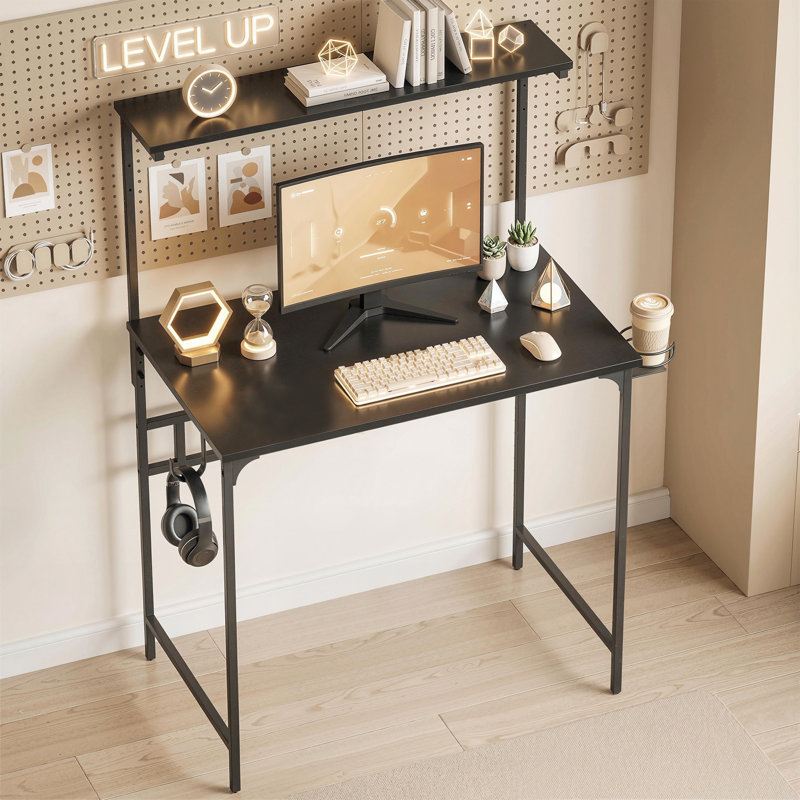 Metal Base Computer Desk, Black