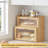 Double Layer Bamboo Bread Box For Kitchen Counter,Bread Holder,Countertop Bread Storage With Window (Natural)