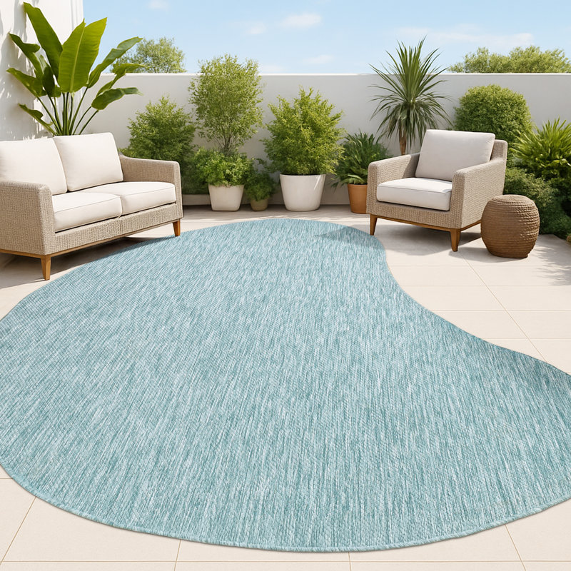 Tapis d'intérieur / extérieur turquoise, Nouveauté 7 pi 9 po x 10 pi