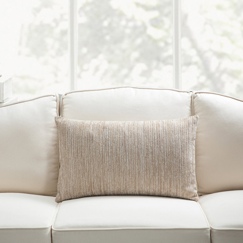 SEATTLE SOLID Pillow Cover, Brown, Polyester/Polyfill, 14"H x 24"W