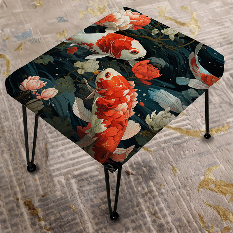 Koi Pond Reflections - Chinese Rectangle Ottoman