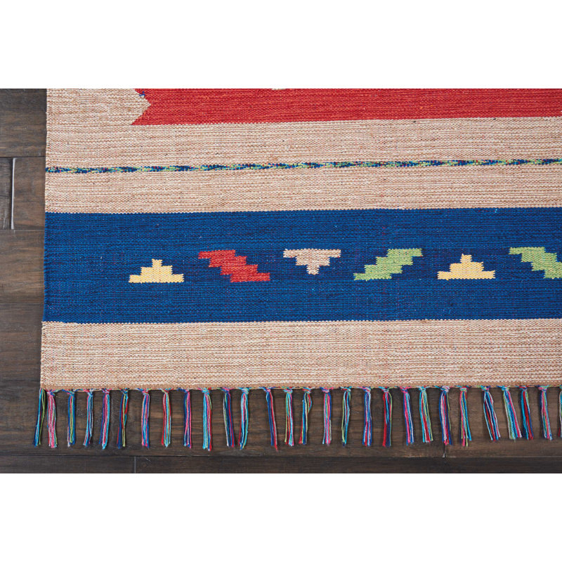 Tapis rouge fait à la main Farrah, Rectangle 8 pi x 10 pi