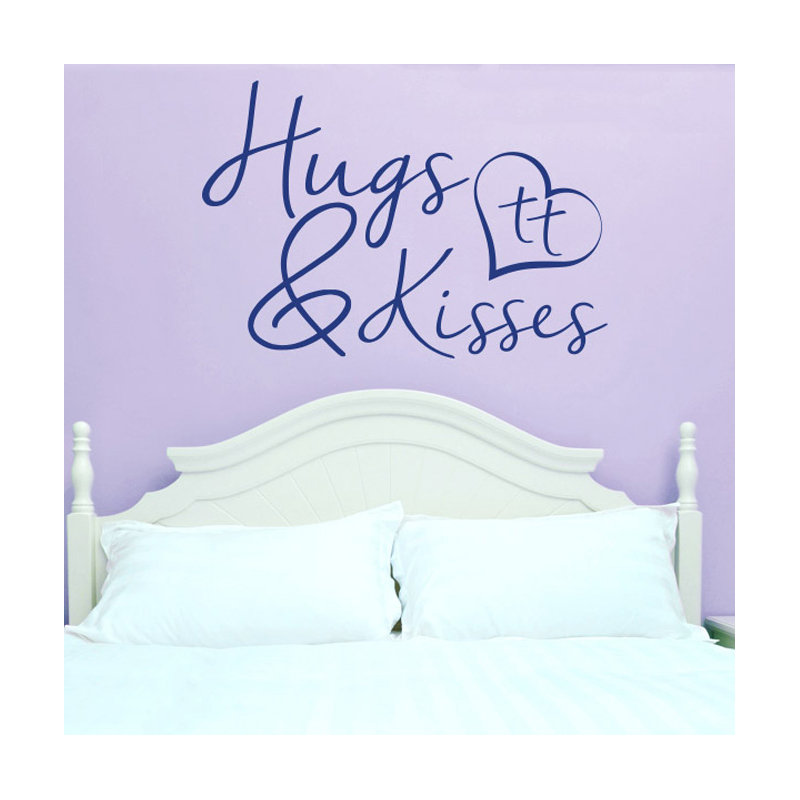 Hugs and Kisses Wall Sticker, Dark Blue, Large