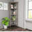 4-Shelf Tall Wood Corner Bookcase With Open Bookshelves-1145597187
