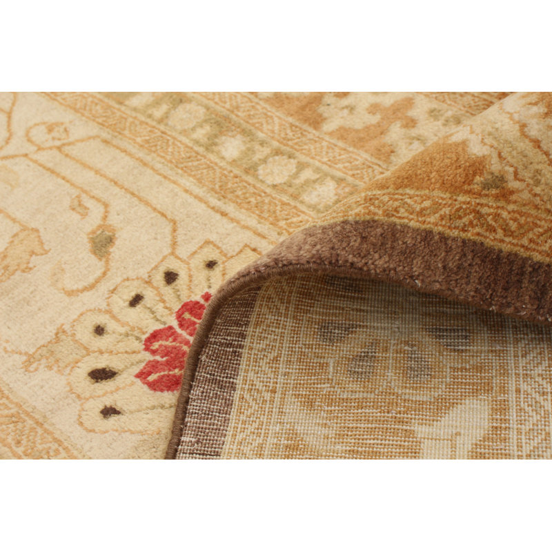 Tapis décoratif en laine noué à la main de conception unique 10 pi 1 po x 13 pi 6 po derez New Age