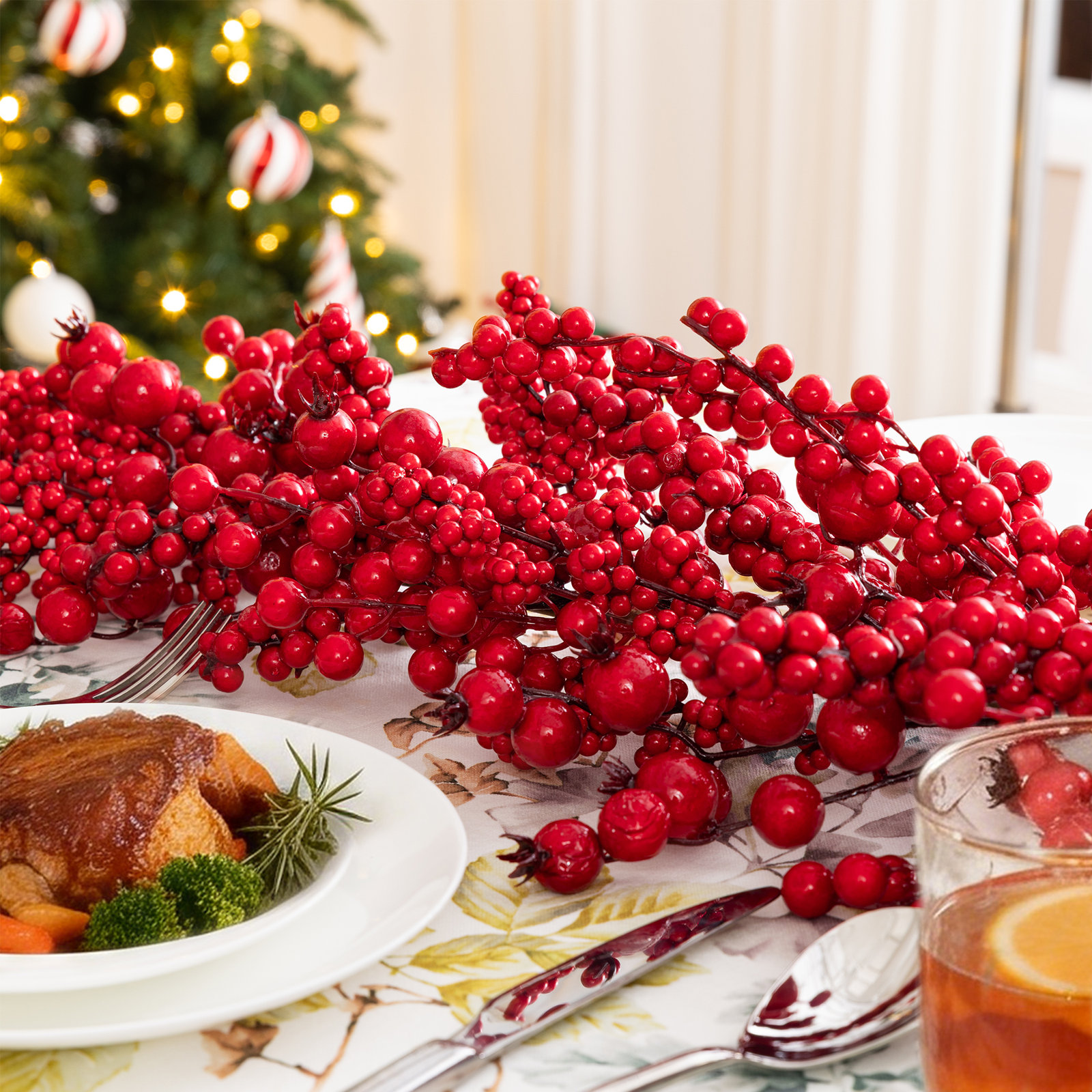 72" Christmas Full Berry Garland