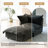 Plush Dark Gray Upholstered Chenille Accent Chair with Oversized Cloud Cushions and Movable Ottoman-1413960699