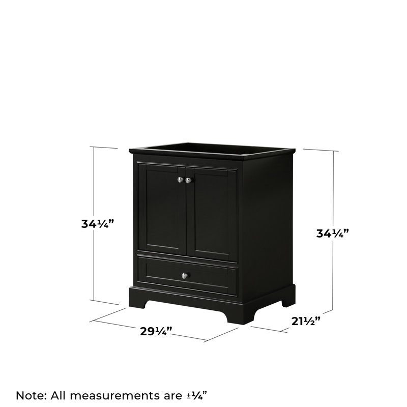 Deborah 29.25'' Single Bathroom Vanity Base Only, Dark Espresso/Polished Chrome