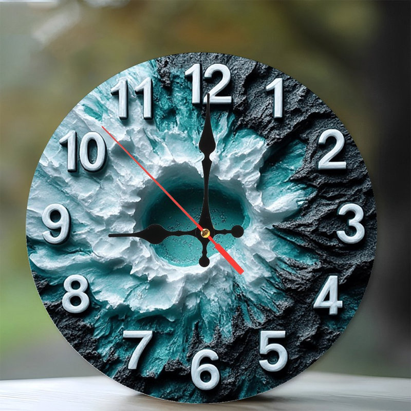 Horloge murale unique à texture noire sarcelle