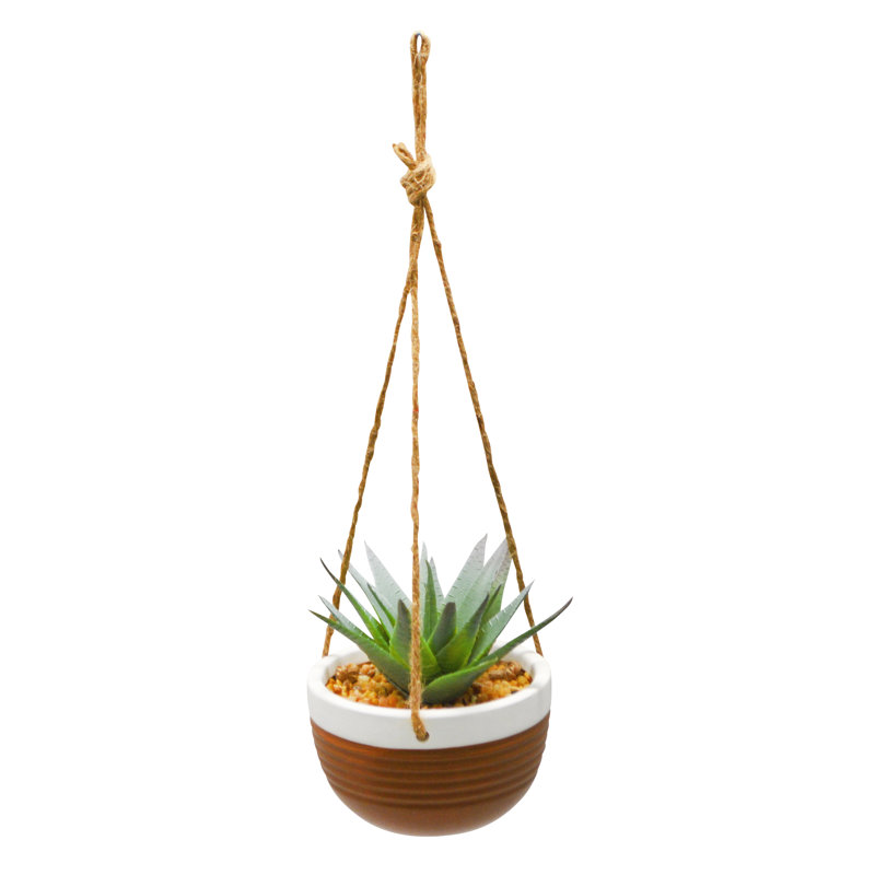 3" Artificial Succulent Plant in Hanging Vase