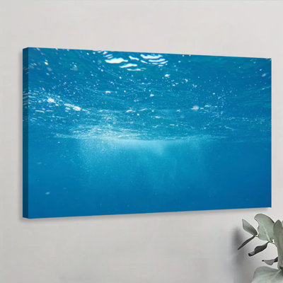 1Pc Framed Canvas Poster Print Underwater scene: Bubbles rise through clear blue water, Realistic photography style.Wall Art Decor, Perfect for Room Decor Living Room Bedroom Office Kitchen Bathroom Home Decor, Ideal Home Wall Decoration Gift