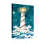 Phare de Noël avec guirlande et vagues-1732058920