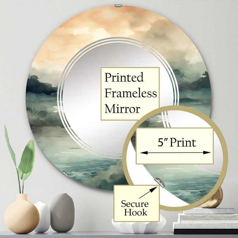 Villalte - Miroir mural rond Lake, 24 po x 24 po