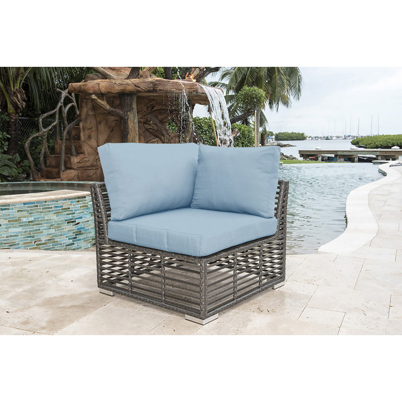 Outdoor Lounge Chair, Canvas Air Blue Sunbrella® Canvas