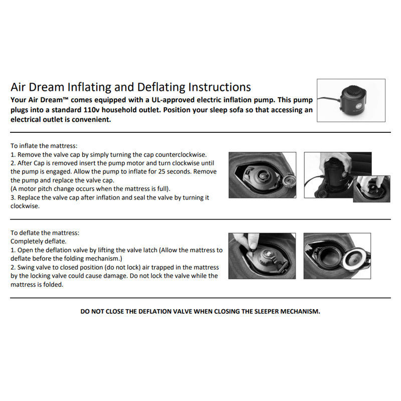 Air Dream Sleeper Mattress Replacement Inflator