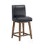 Tabouret pivotant réglable en bois et rembourré Wyndham