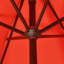 Parasol d'extérieur à frange bohémienne 9 pi avec manivelle et inclinaison Collins, pavillon corail rouge / crème résistant aux rayons UV, mât brun foncé-1412435111-1422570733