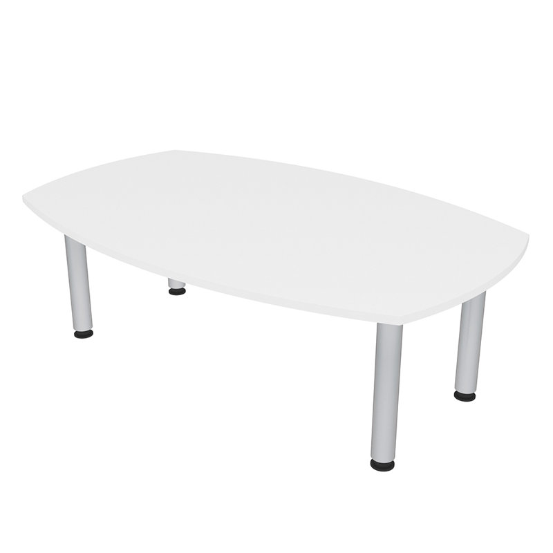 Table de conférence Pavert, H 30 po x l 120 po x P 48 po, Blanc classique, Argent