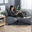Canapés modulaires gris en tissu moderne avec repose-pieds