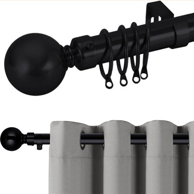 Adjustable Plain Metal Ball Curtain Rod