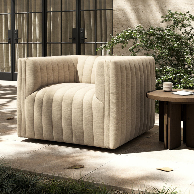 Augustine Outdoor Swivel Lounge Chair, Casa Cream