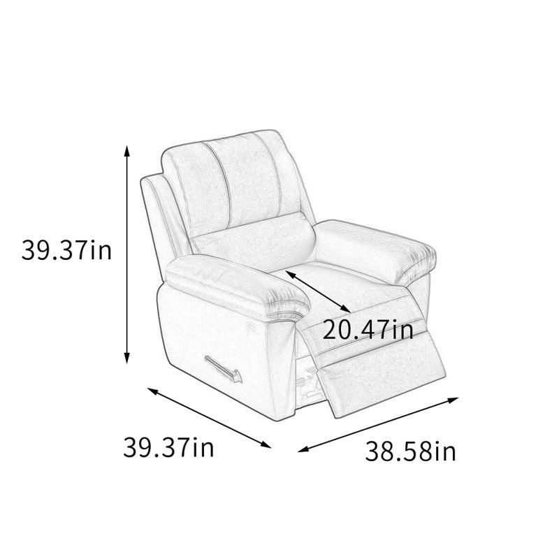 Fauteuil inclinable de loisirs ergonomique en similicuir, Vert olive