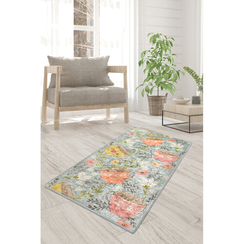 Premium Machine Washable Carpet, 4.6 x 6.2 ft, 100% Polyester, 0.2 in Pile Height | Antibacterial & Non-Slip Underside | Durable with 700 g/m² | Easy Care, Ideal for Living Room & Bedroom Décor