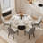 Benedic 6 - Person Modern Round Sintered Stone Dining Set with Pedestal Base-1576158107-1609008960
