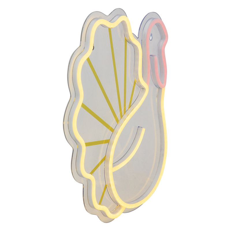 15" Yellow and Red LED Lighted Neon Style Turkey Silhouette